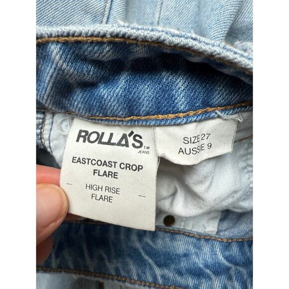 Rolla's Eastcoast Crop Flare, Women's size 27, Light Blue, Distressed - Picture 5 of 7
